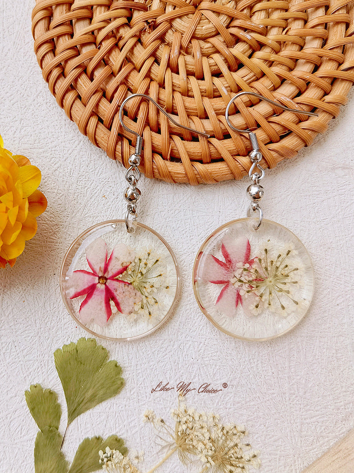 Starry Sky Pressed Flower Earrings