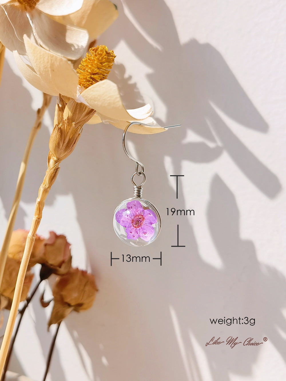 Σκουλαρίκι Cherry Blossom Glass Ball Floral Nature Dangl