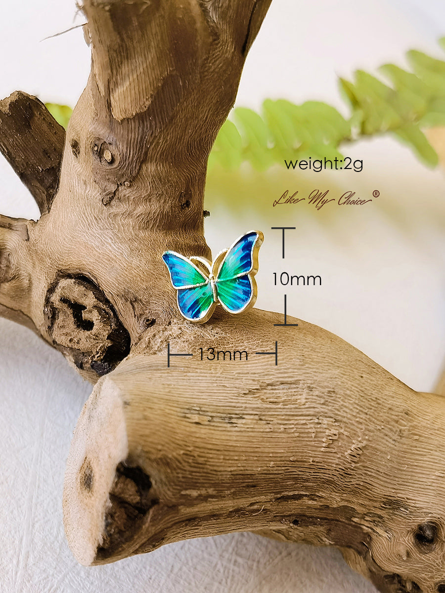 Super Fairy Green Butterfly Design Stud øreringe