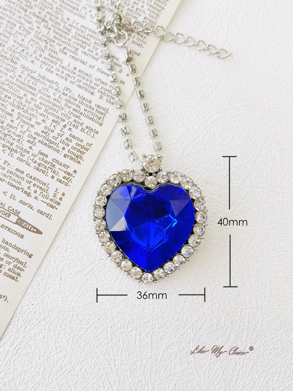 Blau/rote Herz-Liebe-für-immer-Anhänger-Halskette