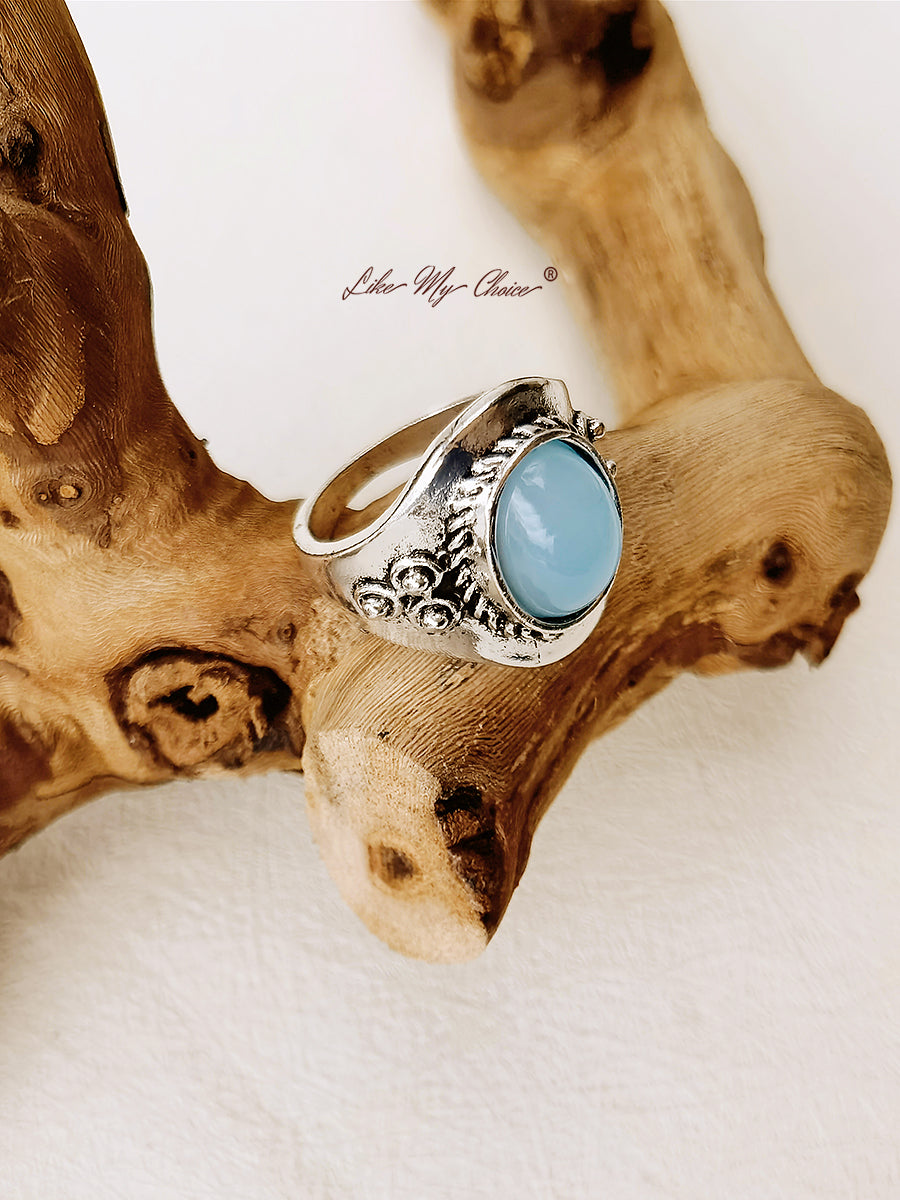 خاتم بوهو من الأحجار الكريمة الزرقاء