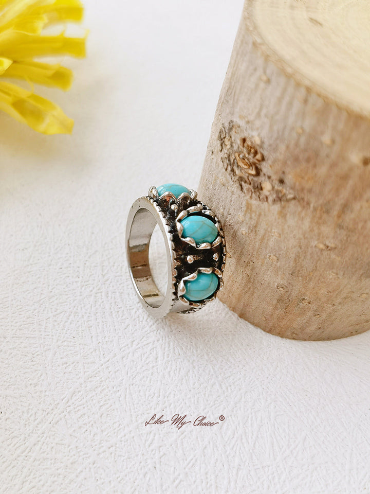 Bohemian Inlaid Turquoise Ring