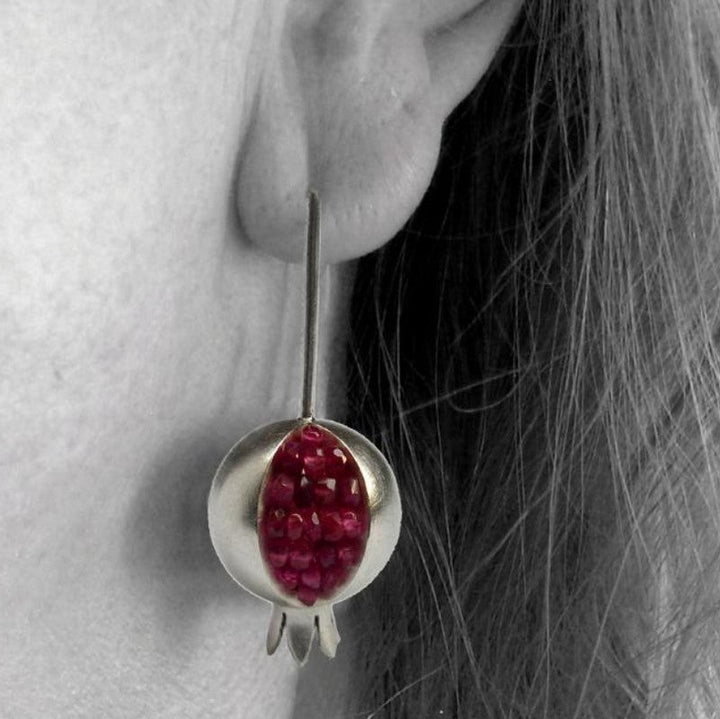 Pomegranate Design Turkish Hook Earrings