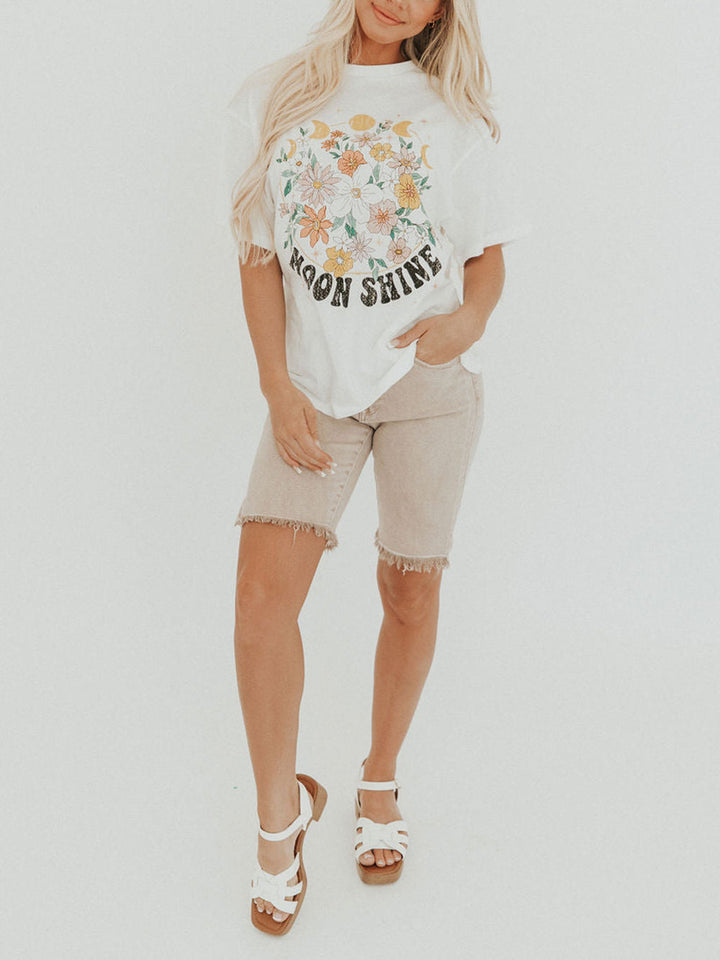 Floral Moon Shine Graphic Tee