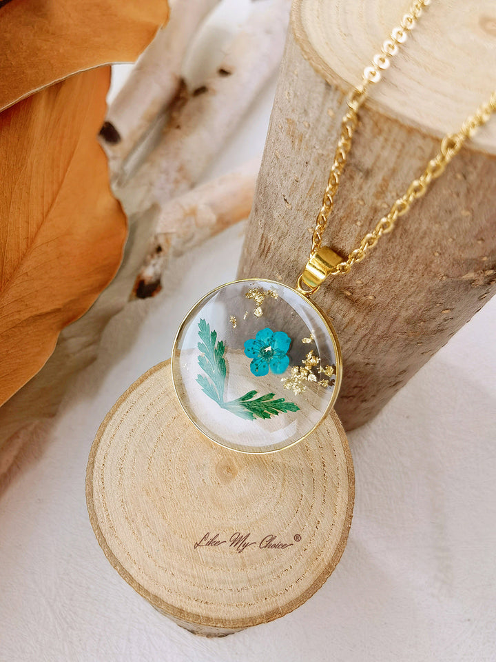 Boeiende blauwe bloemen elegantie ketting