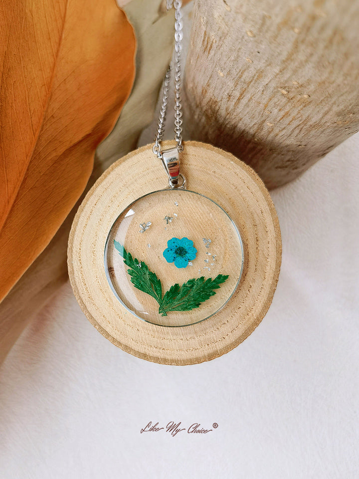 Boeiende blauwe bloemen elegantie ketting