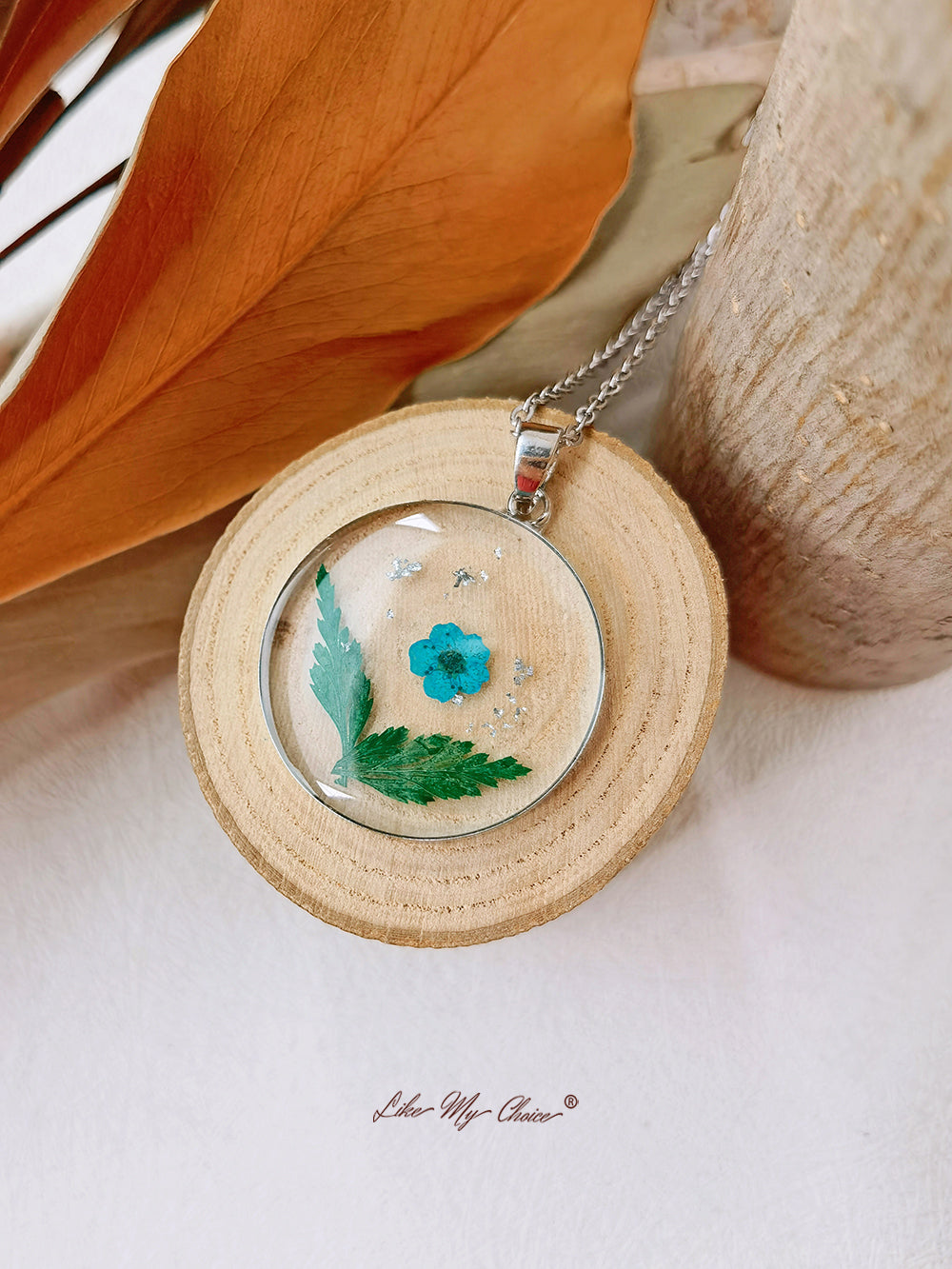 Boeiende blauwe bloemen elegantie ketting