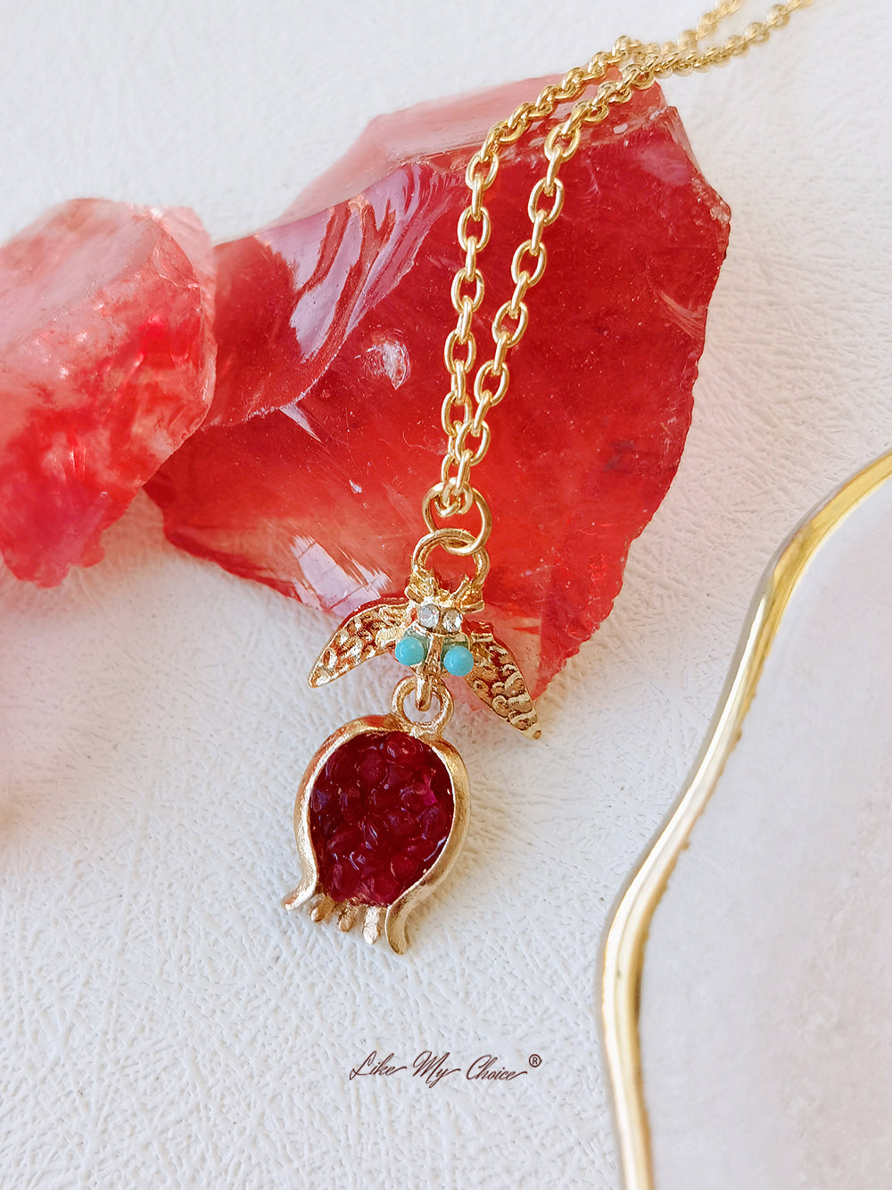 Pomegranate Design Turkish Gold Necklace