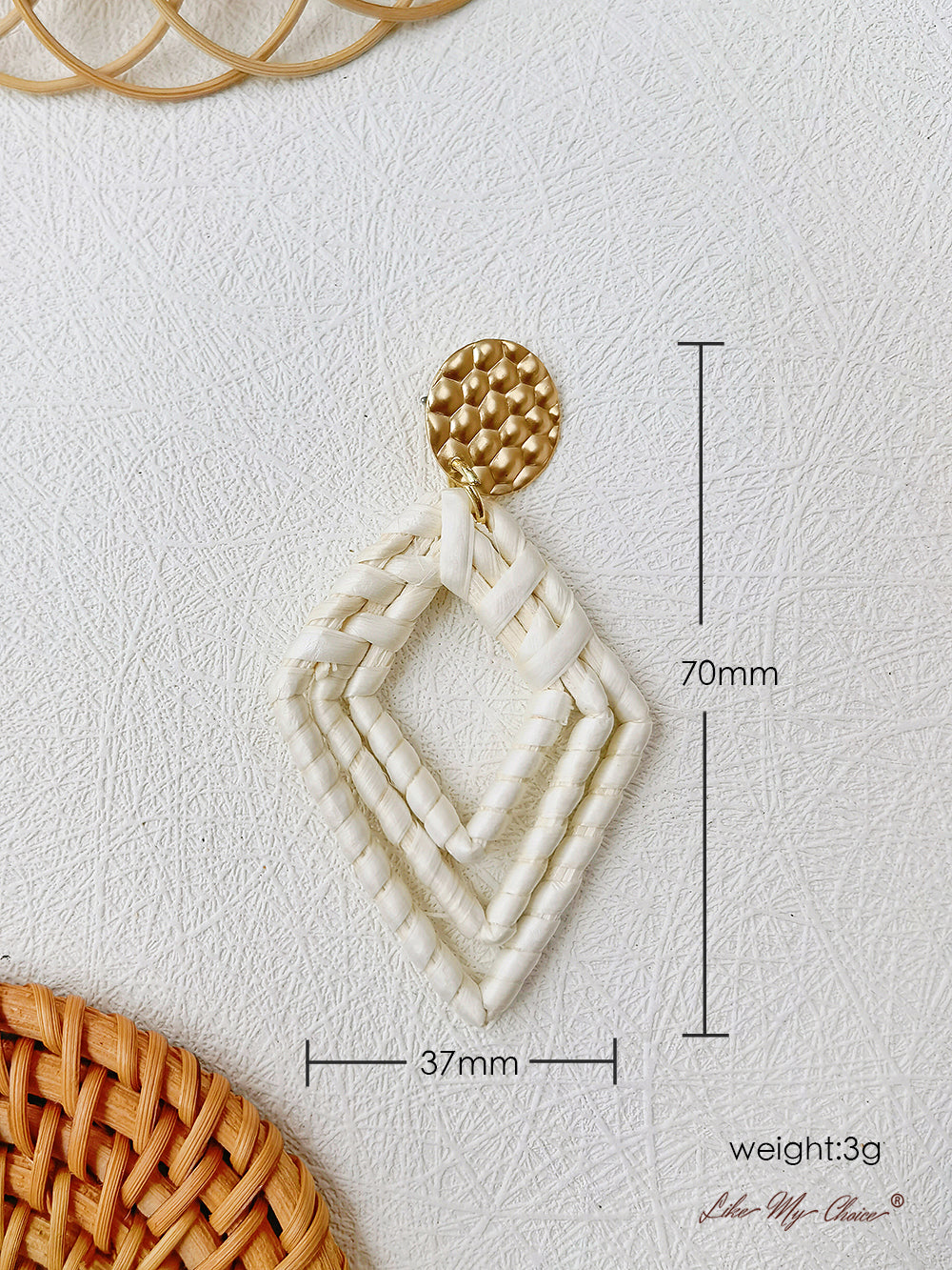 Handgefertigte böhmische geometrische Ohrringe