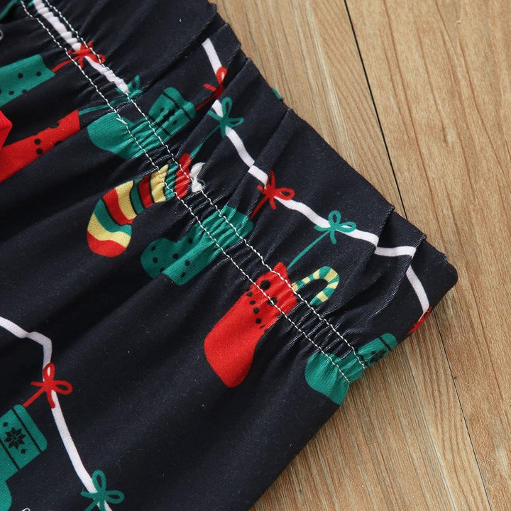 Passende Pyjama-Sets mit Weihnachtsglühbirne in Schwarz (mit Hundekleidung für Haustiere)