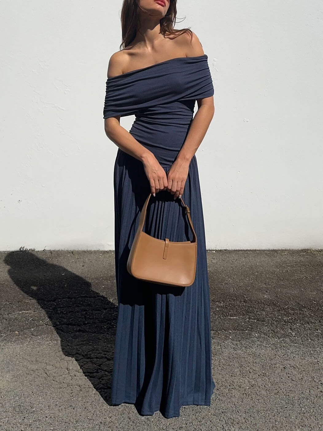 Elegant Sexy Off-the-shoulder Pleated Long Dress