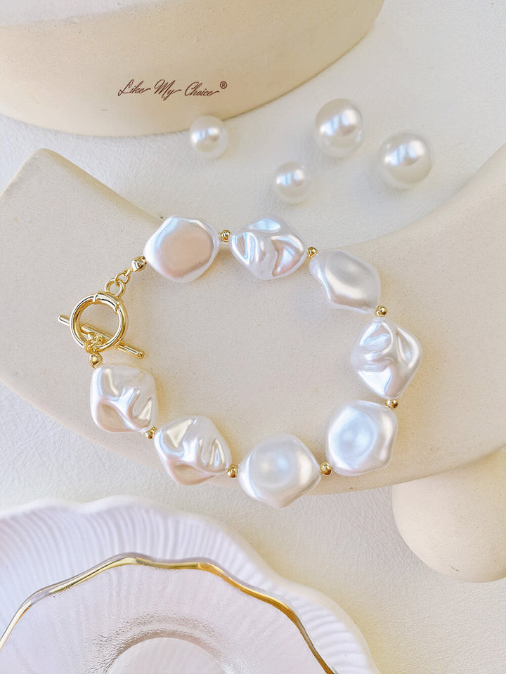 Lrregular Pearl T-Buckle Armband