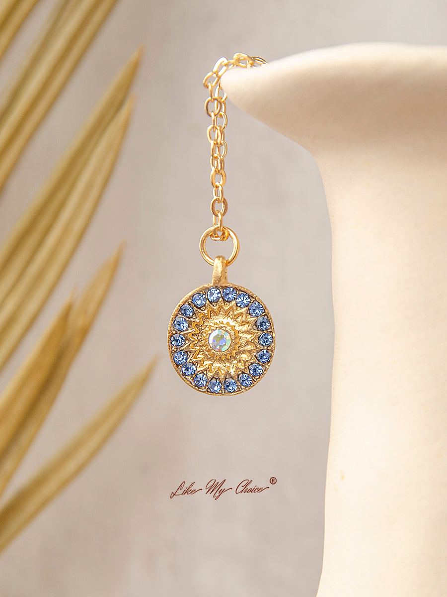 Bohemian Moon & Star Opal Halsband