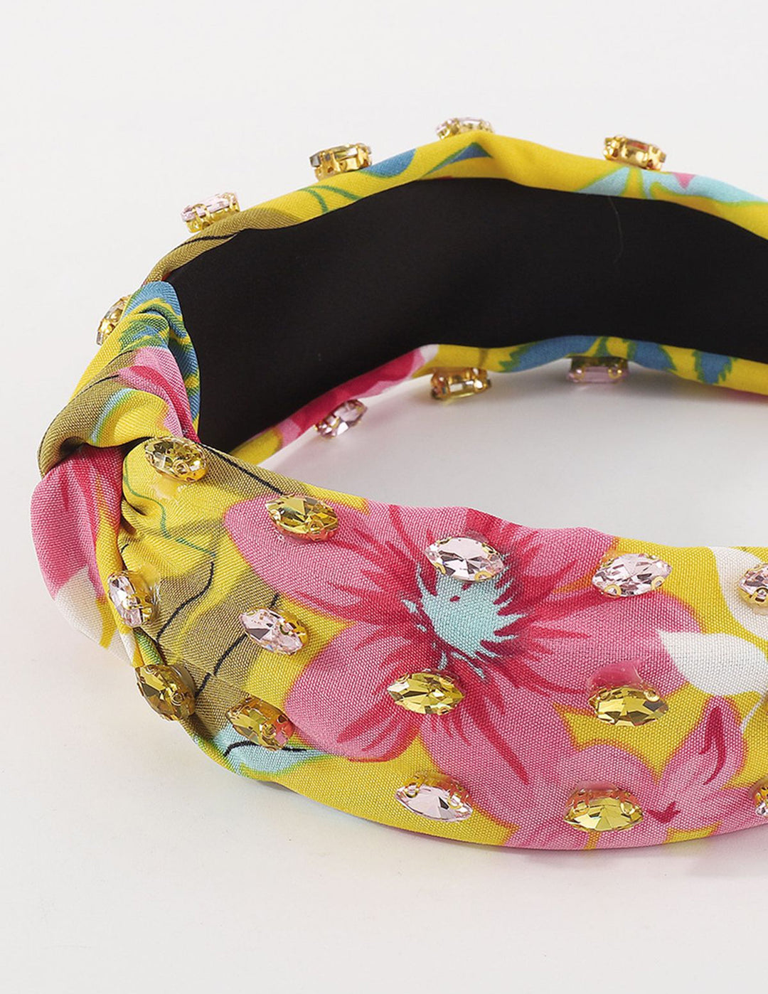 Geknotetes Blumen-Strass-Stirnband