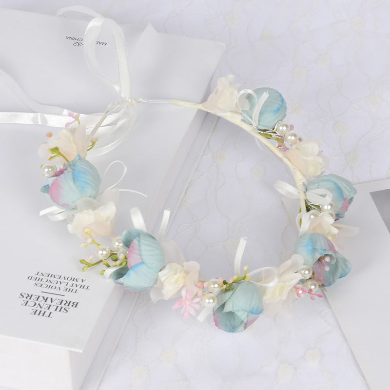 Blue Fairy Pearl Flower Flower Crown