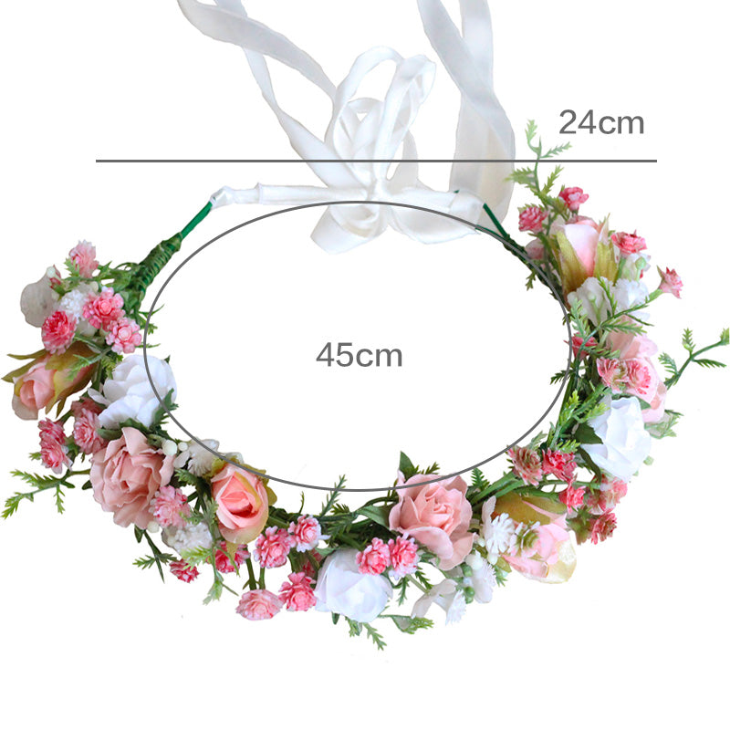 Light Pink Rose Flower Crown