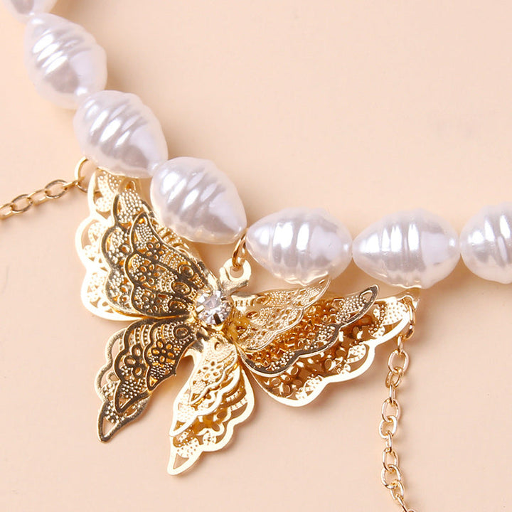 Perlen-Schmetterlings-Anhänger-Halskette