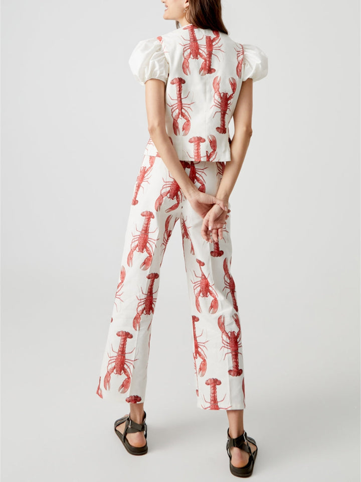 Rechte broek met kreeftprint