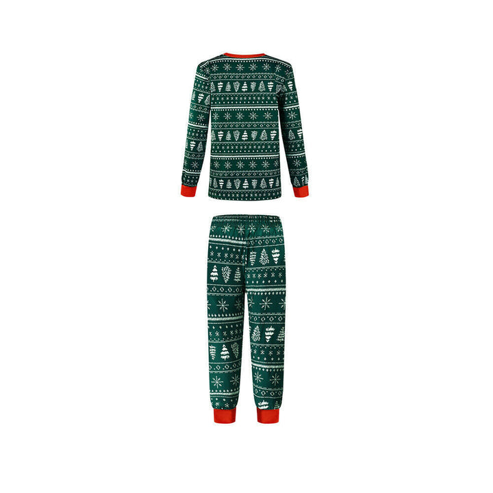 Grön julgran mönstrad familj matchande pyjamas set