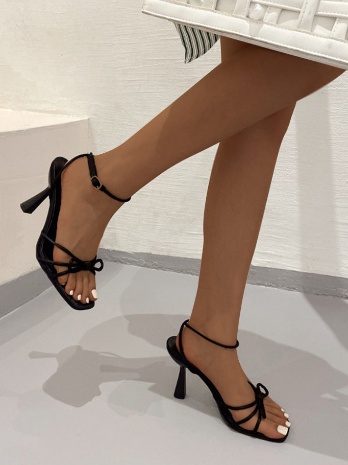 Fashionable One-Line Buckle Women's Sandals Stiletto Open Toe Sexy High Heels