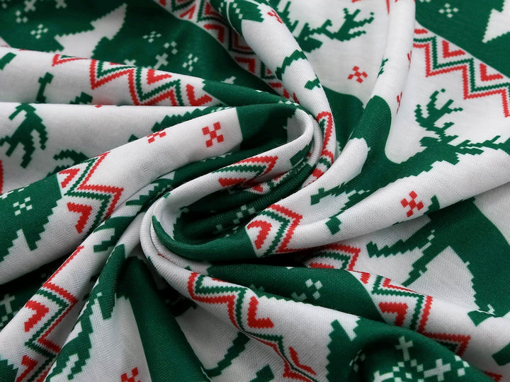 Ensembles de pyjamas assortis Fmalily d'élan de Noël vert