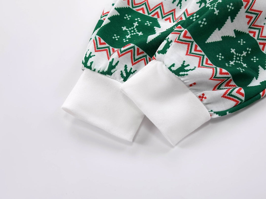Green Christmas Elk Fmalily Matching Pajamas Sets