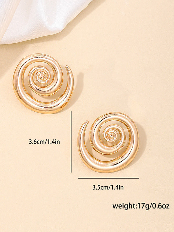 Simple Style Hollow Swirl Earrings Exaggerated Street Earrings