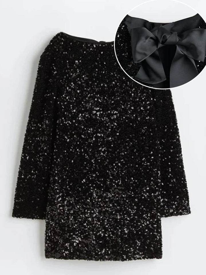 Robe nouée au dos à sequins