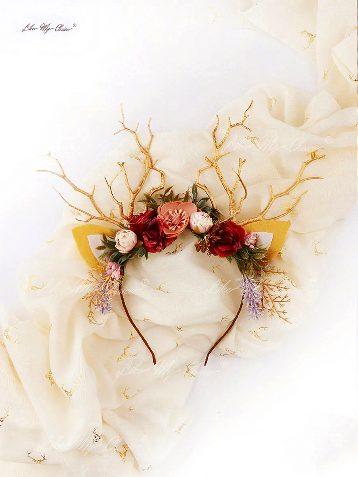 Diadema de reno navideño con flor de lavanda | ComoMiElección®