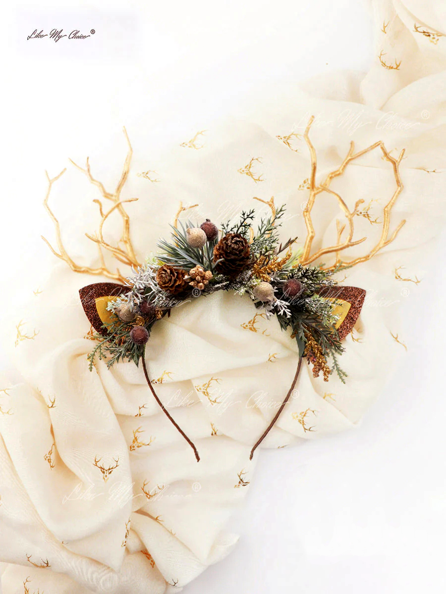 Diadema de reno navideño con cono de pino | ComoMiElección®
