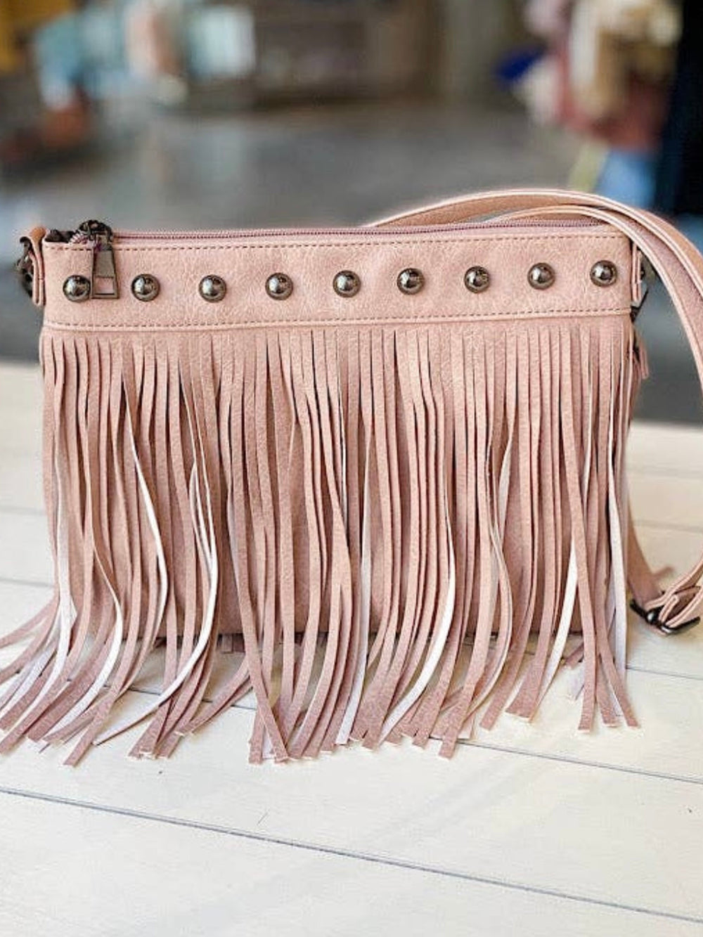 Fringe Decor Crossbody-väska Vit