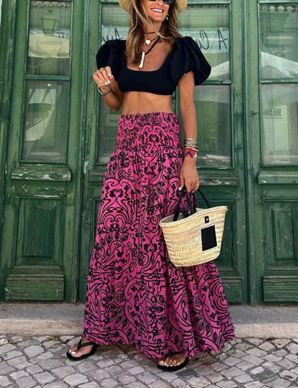 Resort Style Casual Printet nederdel