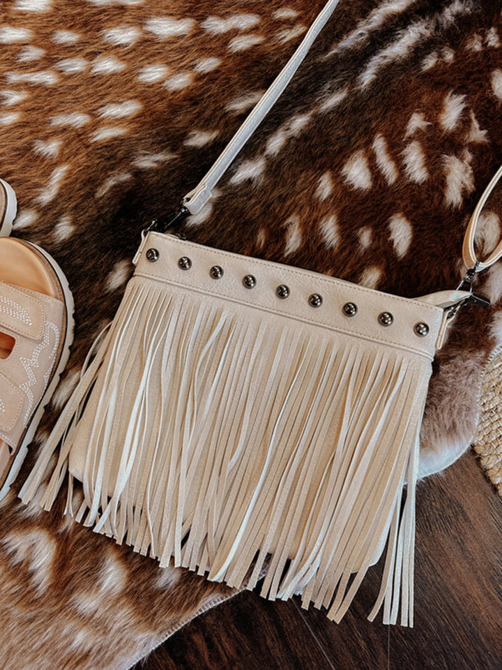 Fringe Decor Crossbody-väska Vit